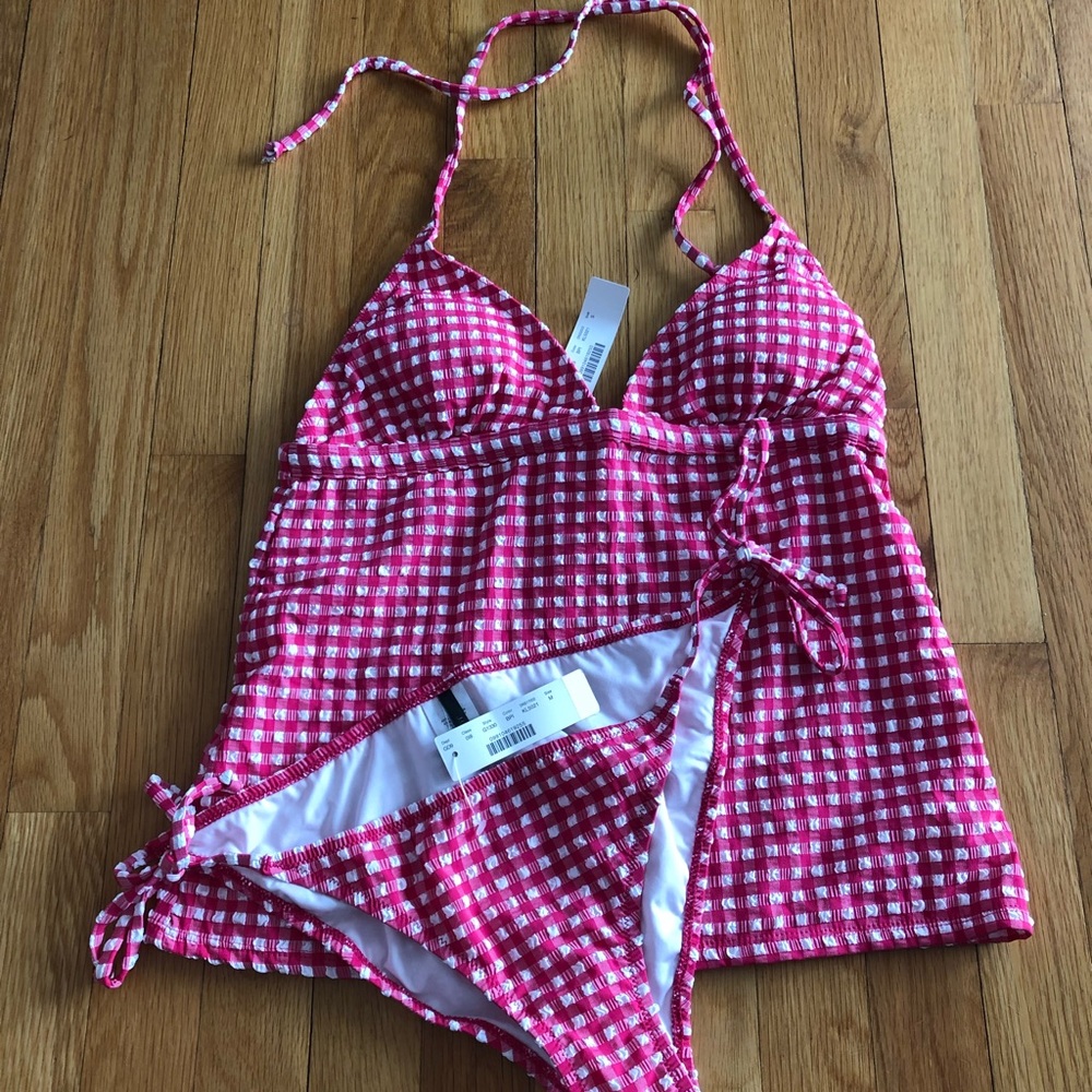 NWT J.Crew Ladies Gingham Tank Swim Set
